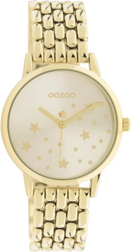 Montre Oozoo acier inoxydable argent cadran étoiles blanc et détails or