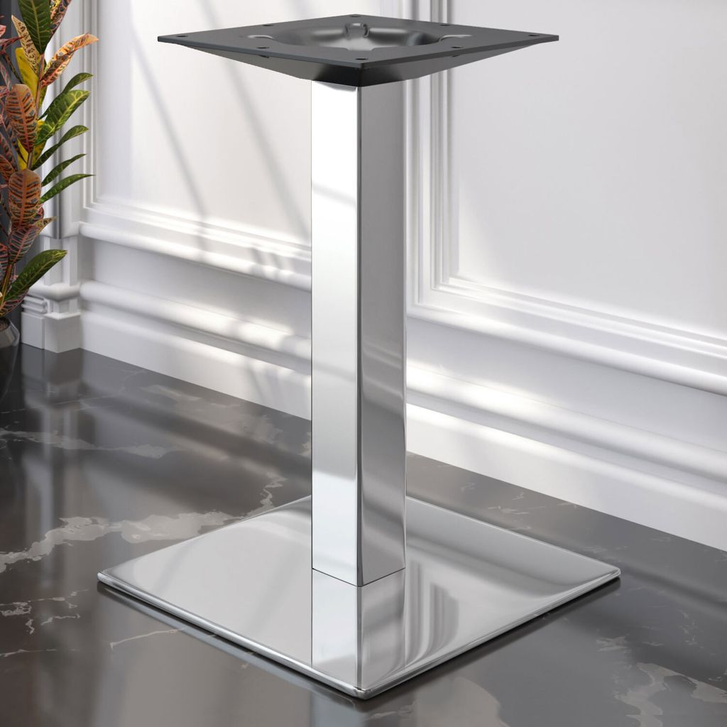 MADRID | Bistro Tischgestell | Edelstahl | Höhe: 71 cm | Säule: 6 x 6 cm | Bodenplatte: 40 x 40 cm | Restaurant, Gastro