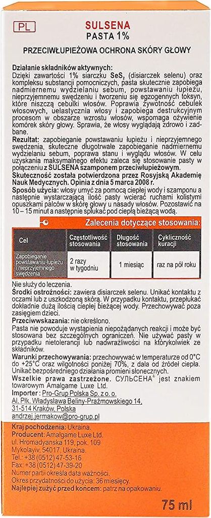 Sulsena Sulsena Anti-Dandruff Pasta 1% | Kaufland.pl