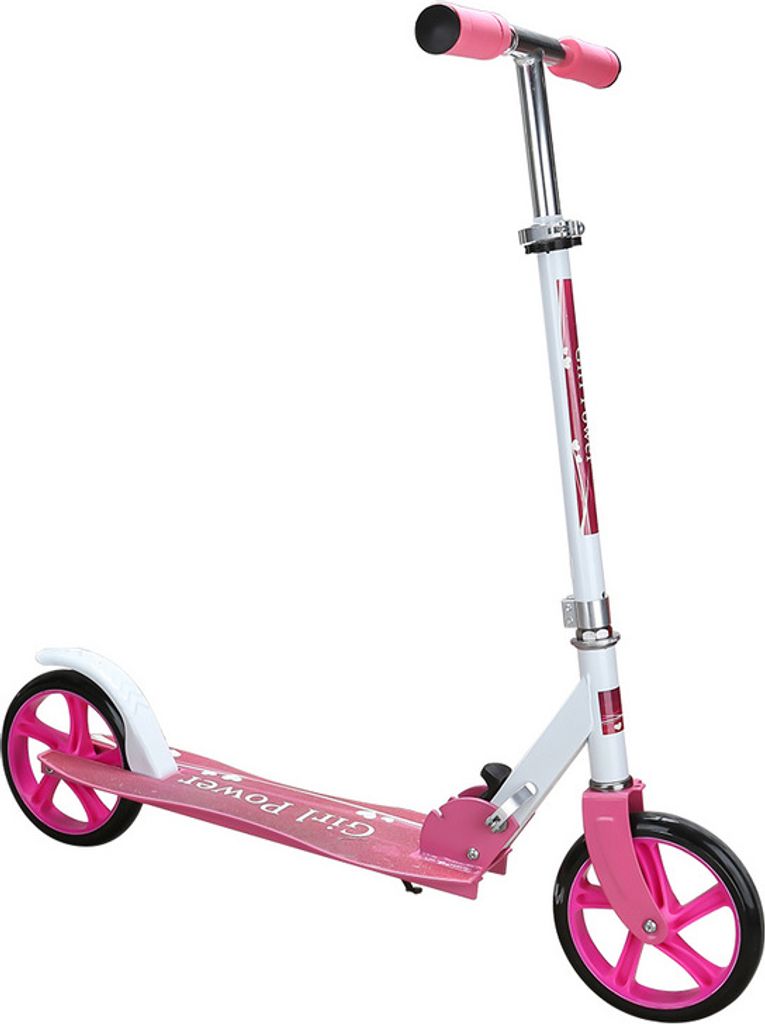 Jiubiaz Kinderroller Tretroller Cityroller Kickscooter Kinderscooter Klappbar Scooter Höhenverstellbar Rosa
