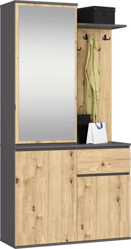 Akord Entro Set Per Ingresso Colore Grafite/Rovere Artisan Immagine del prodotto 
