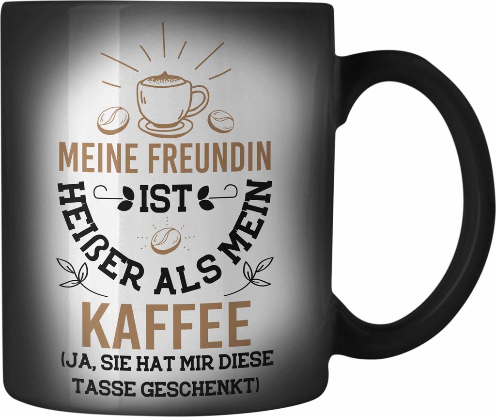 Trendation - Farbwechsel Zauber-Tasse für Freund Geschenk mit Sprüchen Valentinstag Karabiner Farbwechsel Zauber-Tasse Edelstahl Ja Sie Hat Mir D...