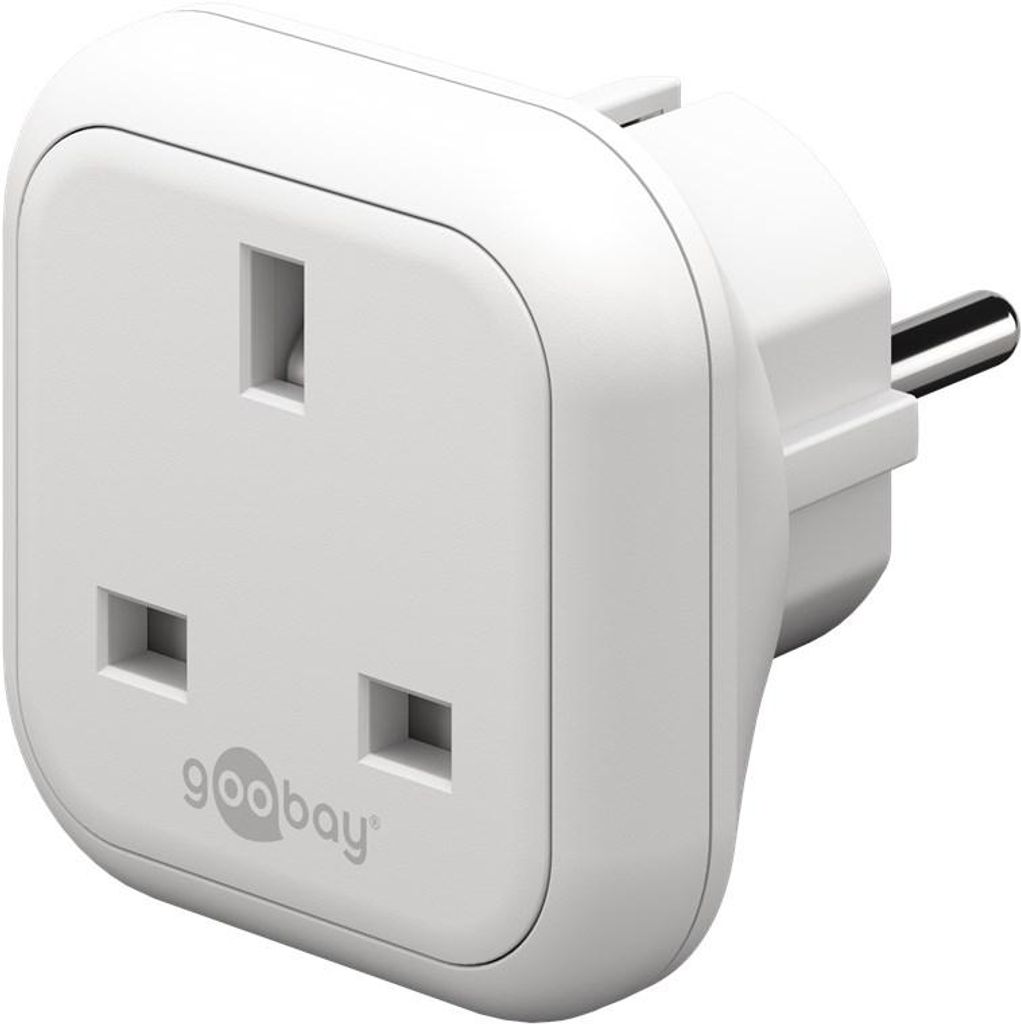 Reiseadapter UK auf Europa, weiß Produktbild 
