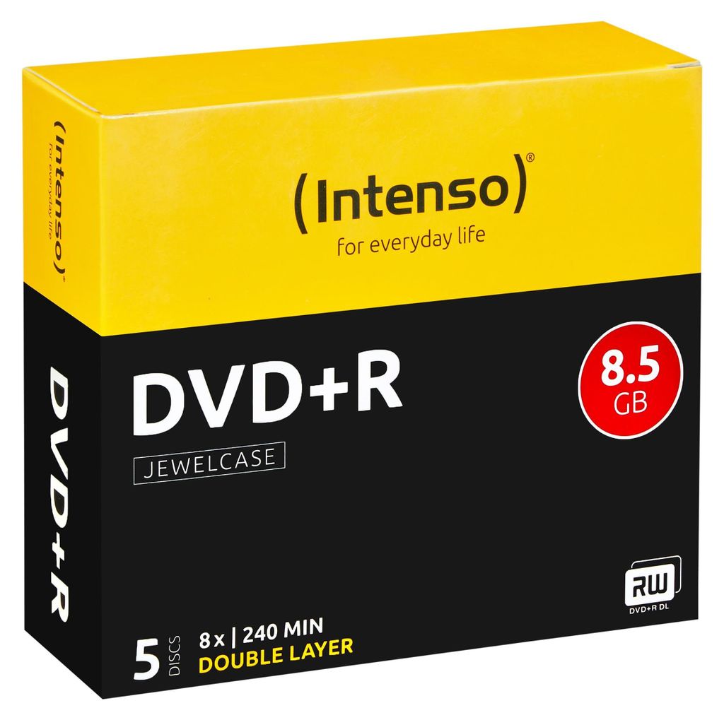 Intenso DVD+R 8.5GB, DL, 8x 8,5 GB DVD+R DL 5 pz Immagine del prodotto 