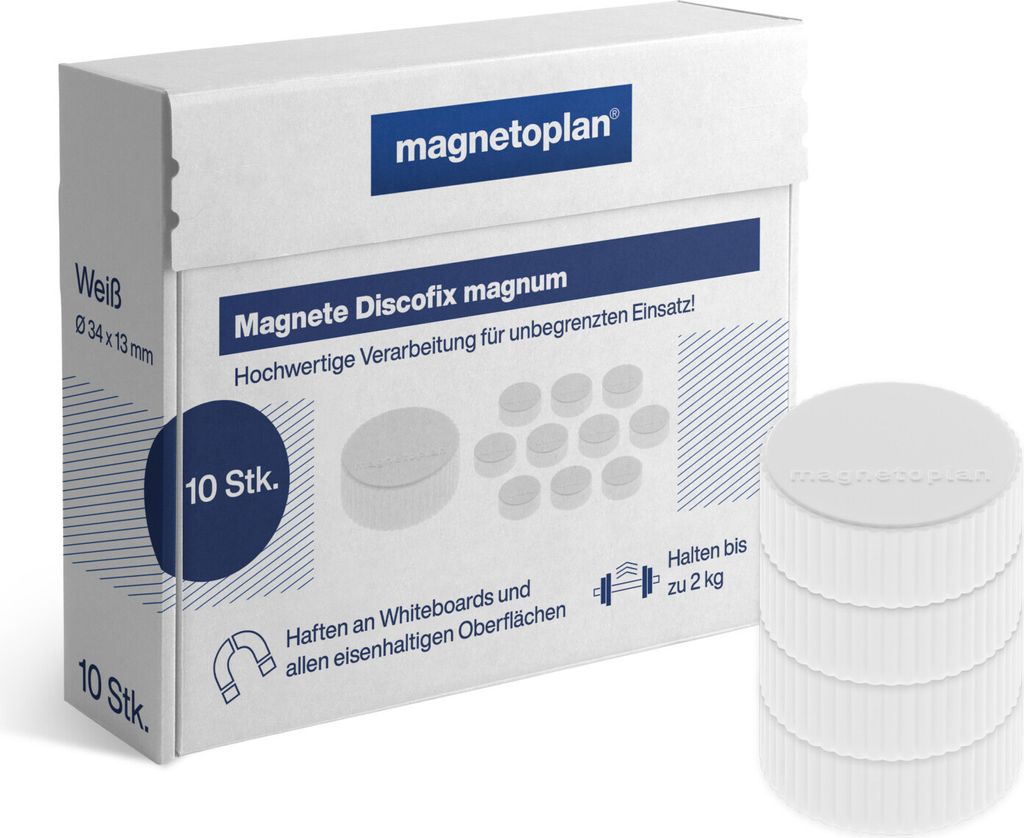 Discofix Magnum weiß 34mm 10St Produktbild 