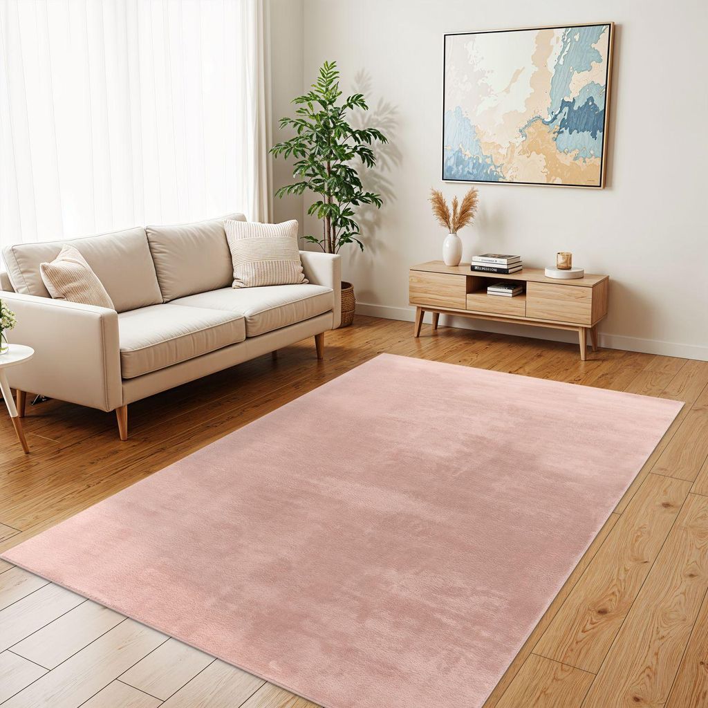 TT Home Wohnzimmer Teppich Hochflor Langflor Kunstfell Produktbild 
