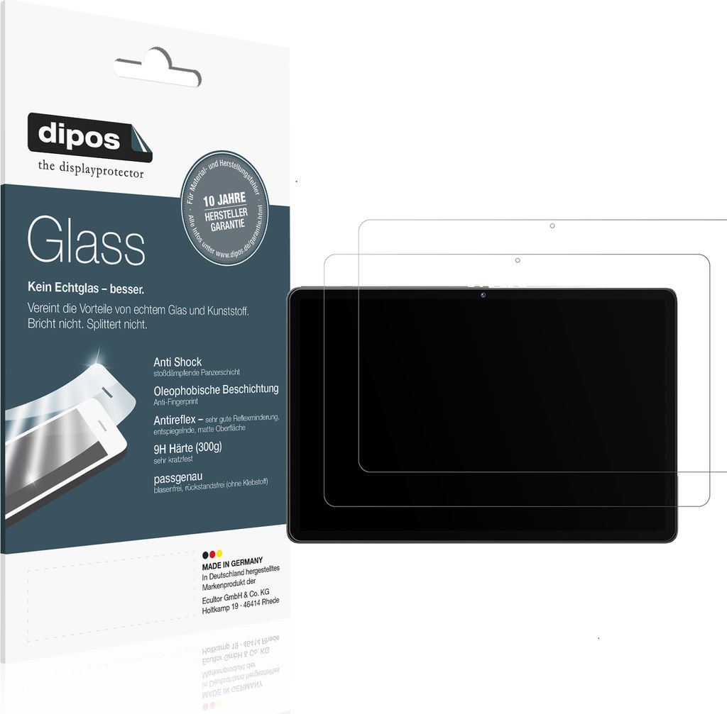2x Schutzfolie für XGody Q17 11 Zoll matt - Anti-Shock 9H Folie dipos Glass Kunststoffglas