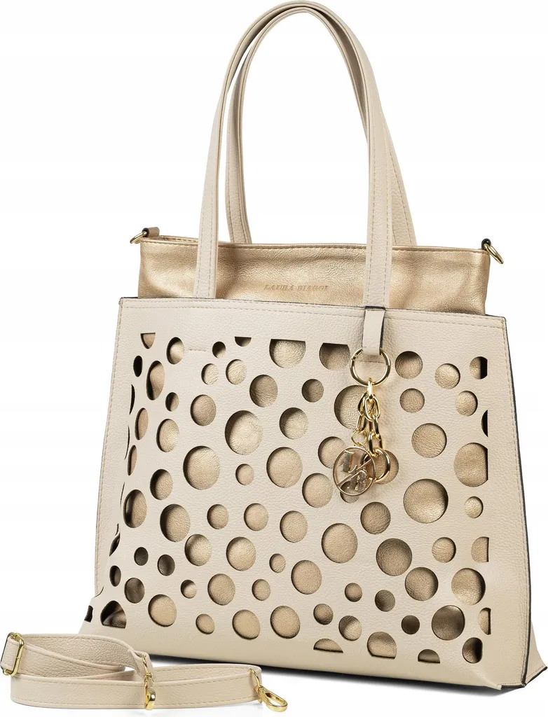 Borsa Laura Biaggi Beige Spaziosa | Ideale per Lavoro e Shopping - 1