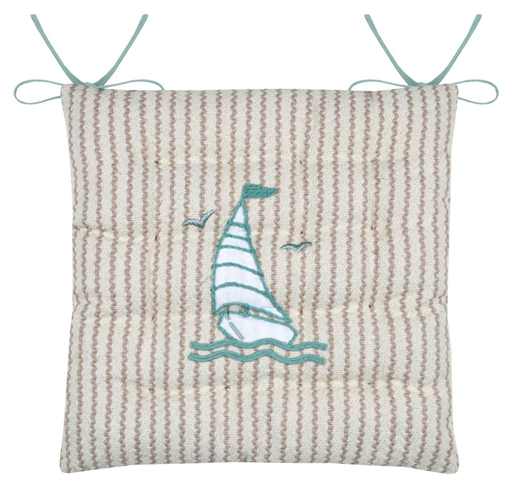 STOF Stuhlkissen Dekokissen Sitzkissen 38x38cm beige grün Produktbild 