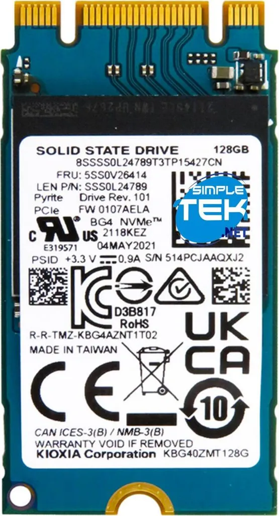 KIOXIA BG4 128GB SSD M.2 2242 PCIe NVMe | Disco Stato Solido PC Laptop