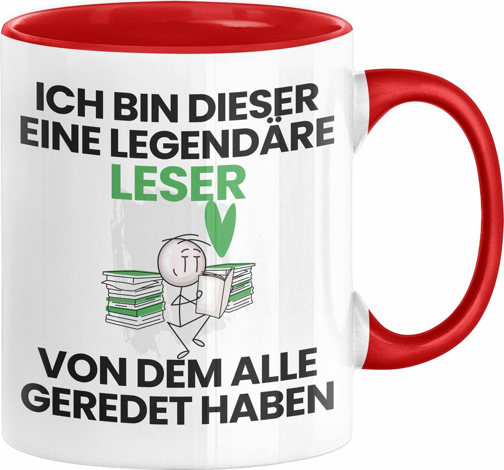 Leser Geschenk Tasse Lustige Geschenkidee Geburtstag für Leser Ich Bin Dieser Legendäre Leser Von Dem Alle Geredet Haben Kaffee-Becher (Rot)