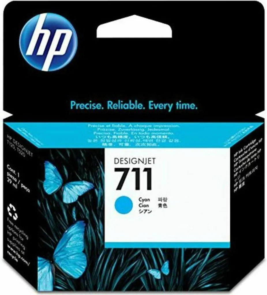 Encre HP CZ130A Cyan : Cartouche d'origine pour traceur DesignJet