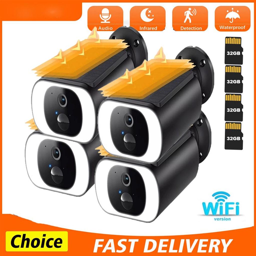 2K Überwachungskamera Aussen Solar - Kamera Überwachung Aussen Akku Kabellos mit Solarpanel