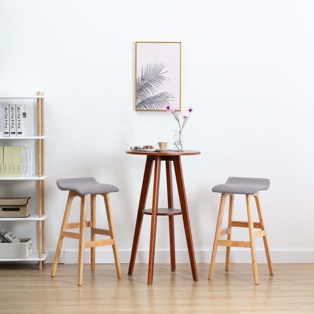 Maison Exclusive - Barhocker 2 Stk. Hellgrau Stoff