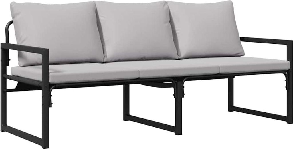 vidaXL Záhradný nábytok s vankúšmi čierny 180 x 72,5 x 71 Obrázok produktu 