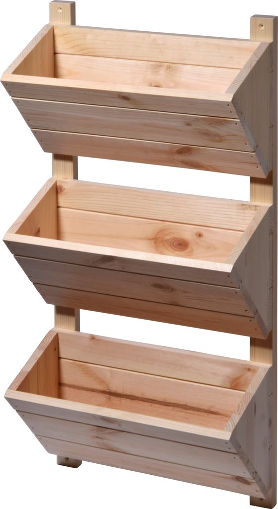 dobar Wandbeet mit 3 Pflanzkästen, Vertikalbeet zum Aufhängen, 38 x 17,5 x 79 cm, Natur