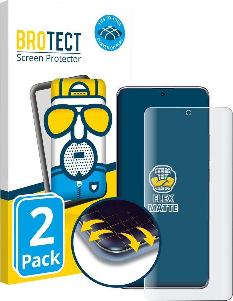 2x BROTECT Fullscreen Schutzfolie für Xiaomi Redmi Note 14 Pro Plus 5G Displayschutz Folie Fullcover Matt Entspiegelungsfolie