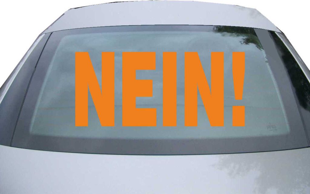 Indigos UG - Aufkleber Heckscheibe & Motorklappe DE2158 - orange - 600x263 mm - NEIN! - Auto Scheiben Fenster Heckklappe Tuning Racing JDM - Die cut