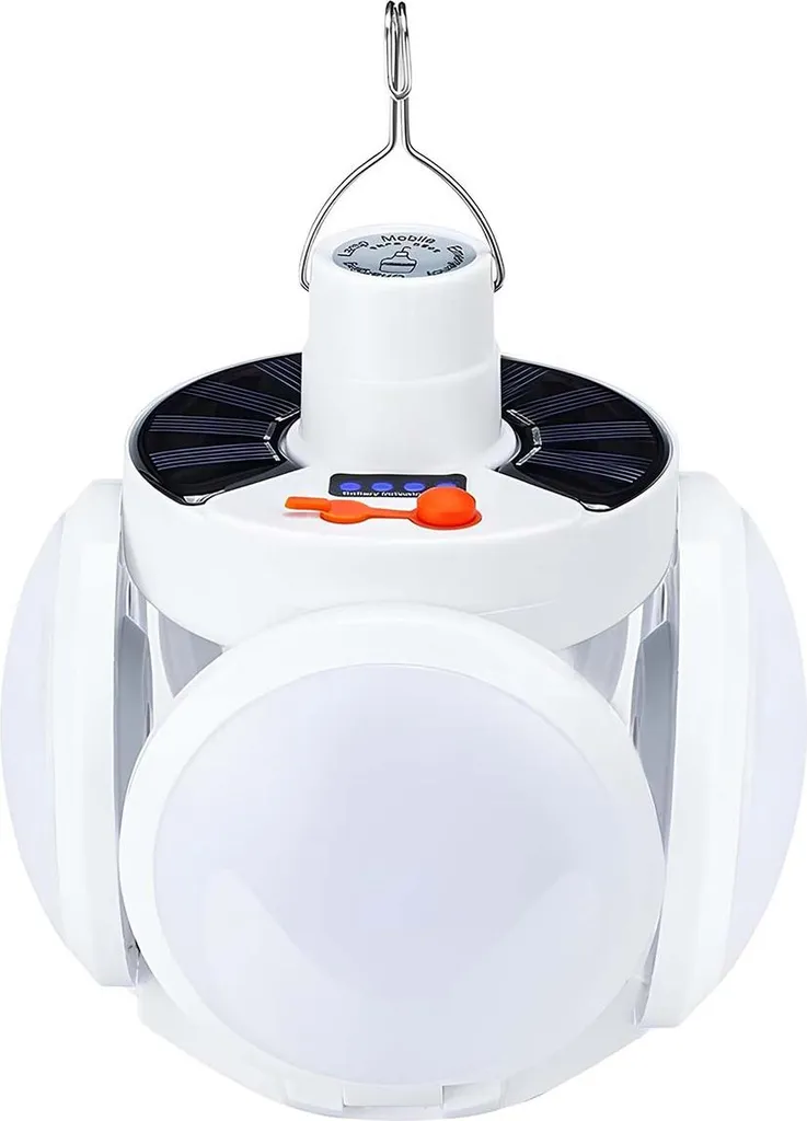 Lampada LED Avizar 3W Bianca Portatile | Solare e USB per Casa e Dehors