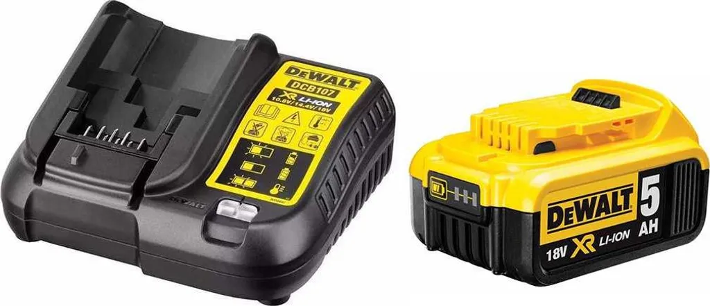 Set Alimentazione DeWALT 18V 5,0Ah + DCB107 | Disponibile in Pronta Consegna