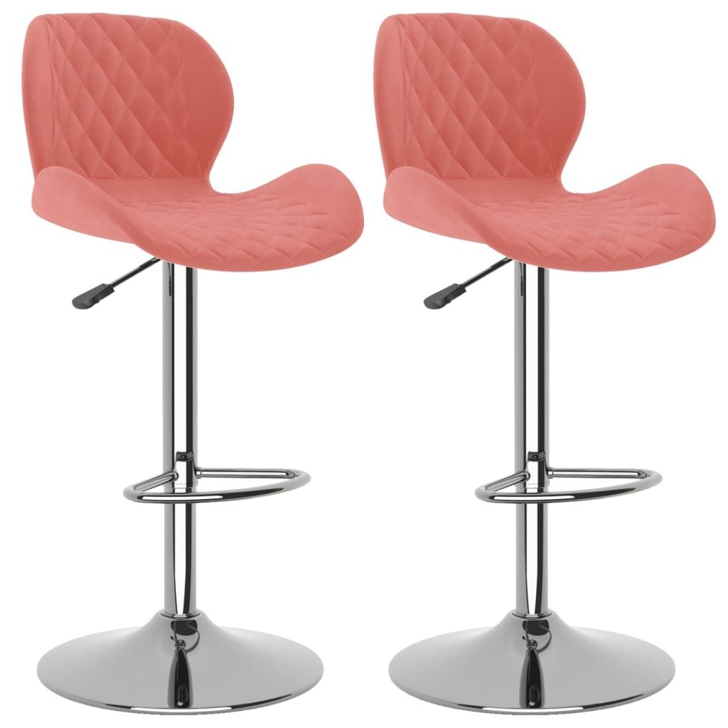 "SALE 2026"Barhocker 2er Set - Küchenstühle elegantes Design - Rosa Samt - 48x51x(89-111)cm - Barhocker DEMöbel678167