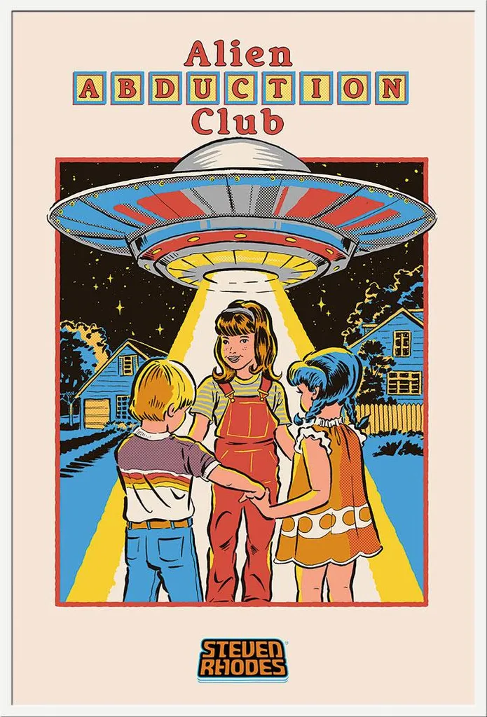 Cadre interchangeable blanc avec affiche Steven Rhodes Alien Abduction Club