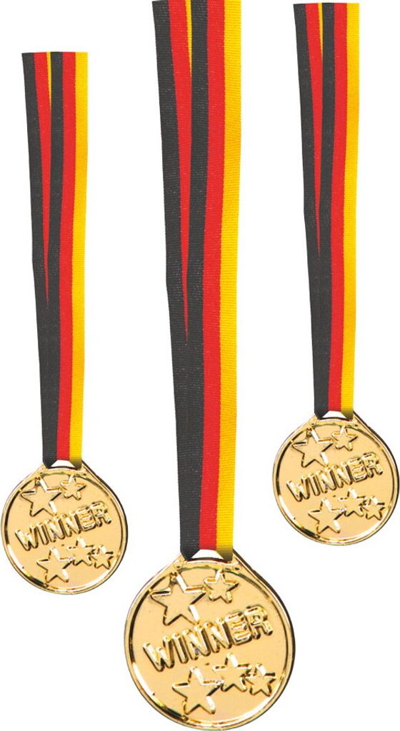 6 Medaillen aus Kunststoff Produktbild 