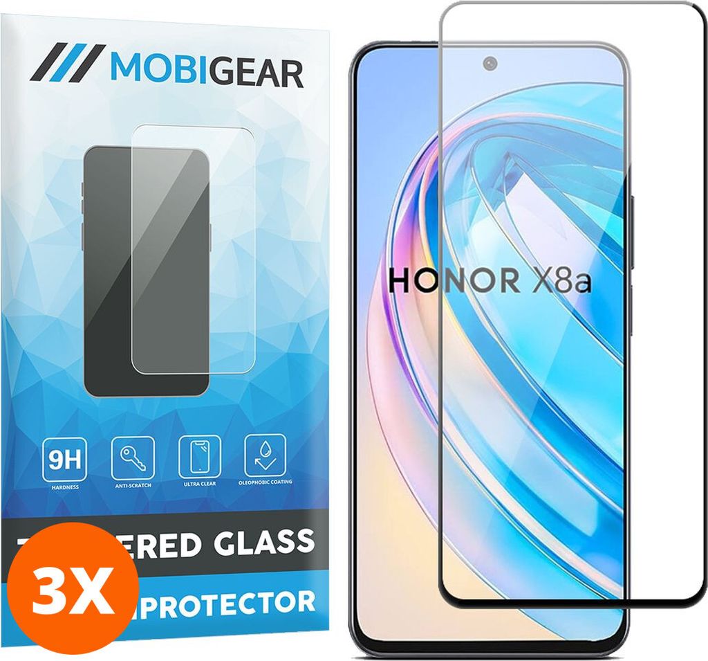 Mobigear Premium 9.98 HONOR X8A Panzerglas Gehärtetes Glas Displayschutz - Hüllenfreundlich (3er Pack)