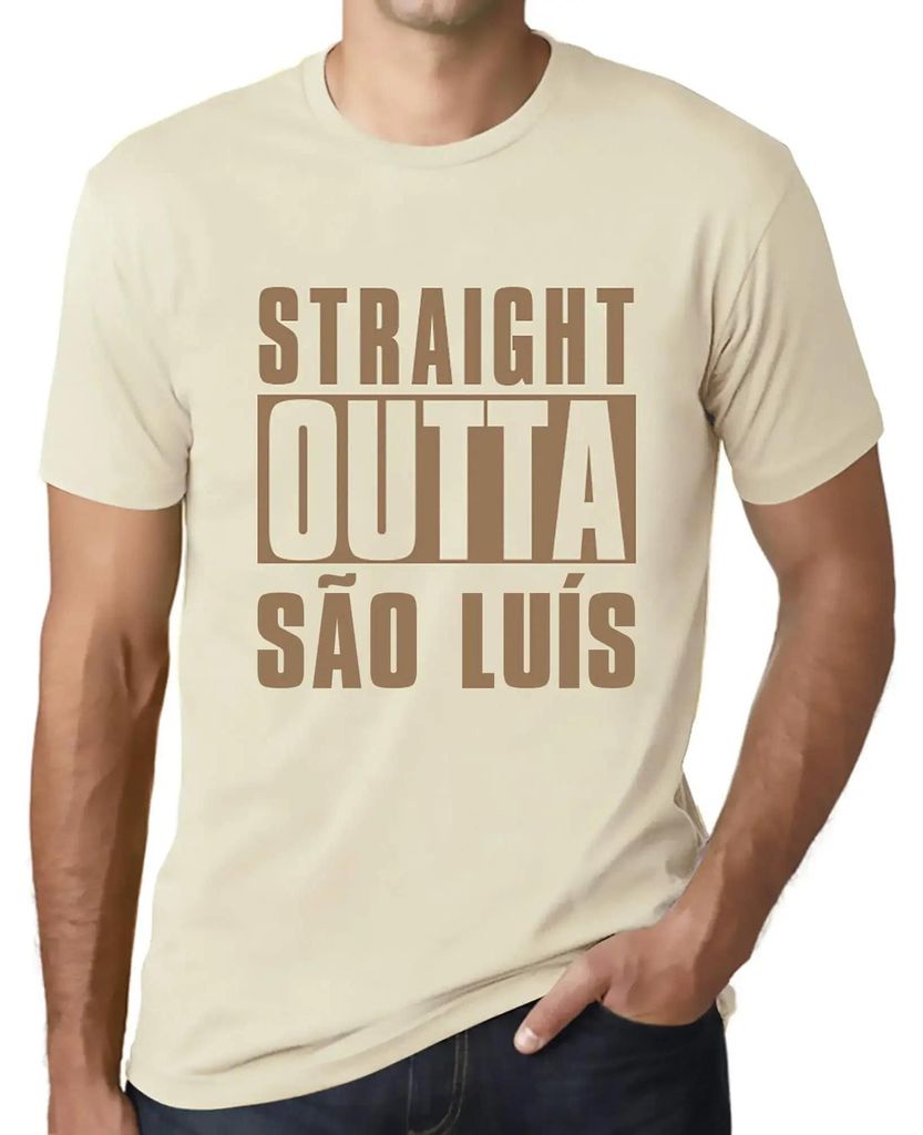 Herren Grafik T-Shirt Straight Outta São Luís Öko-Verantwortlich Vintage Jahrgang Kurzarm Lustige Druck Geburtstag Geschenk Mann