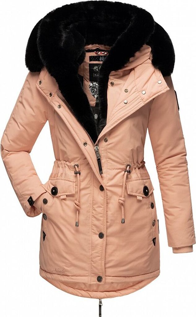Navahoo Damen Jacke Parka Mantel Winterjacke Warm Gefüttert Kapuze Sweety Deluxe Rose Gr. 44 - XXL