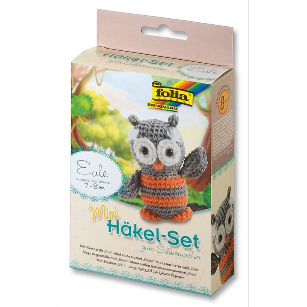 Folia - Mini Häkelset Eule 7 - 8 cm Produktbild 