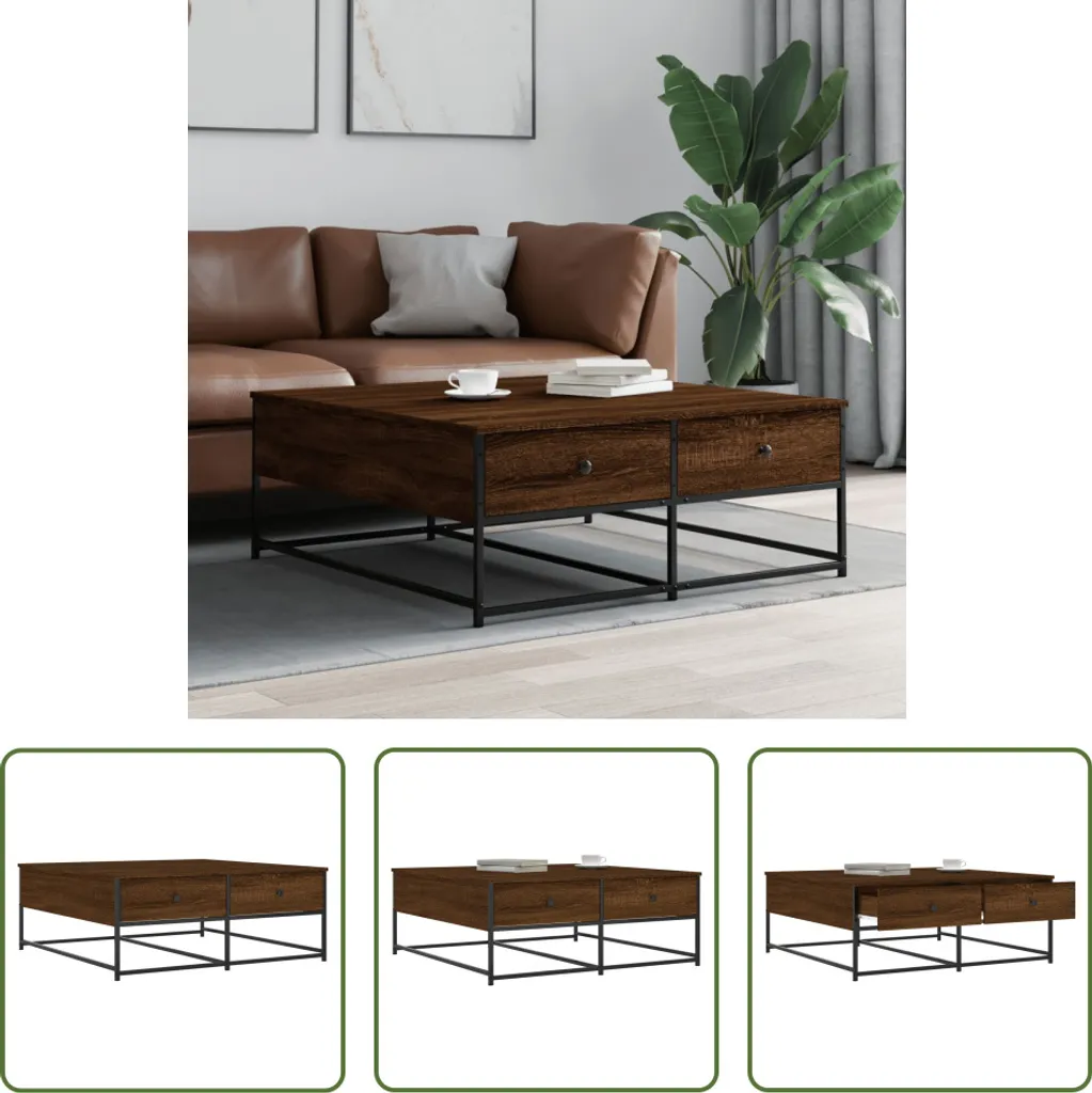 Tavolino Ufficio e Salotto Rovere Marrone 100x99x40 - The Living Store