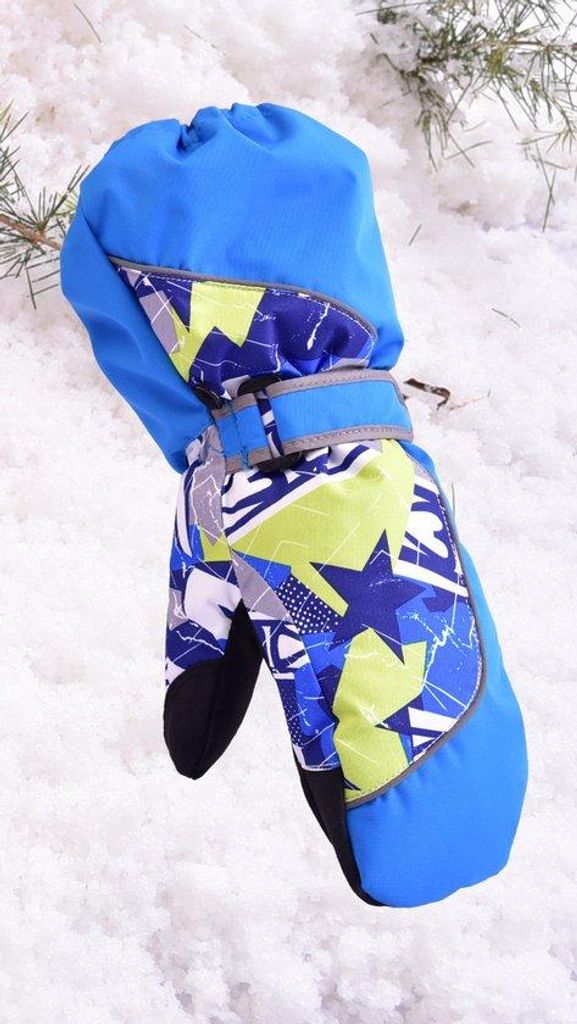 Winterhandschuhe für Kinder, blauw, M, winddichte Sporthandschuhe