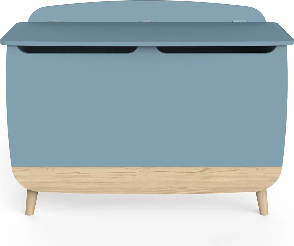 Coffre à Jouets Bleu Demeyere pour Chambre Enfant - Rangement 82 x 39 cm