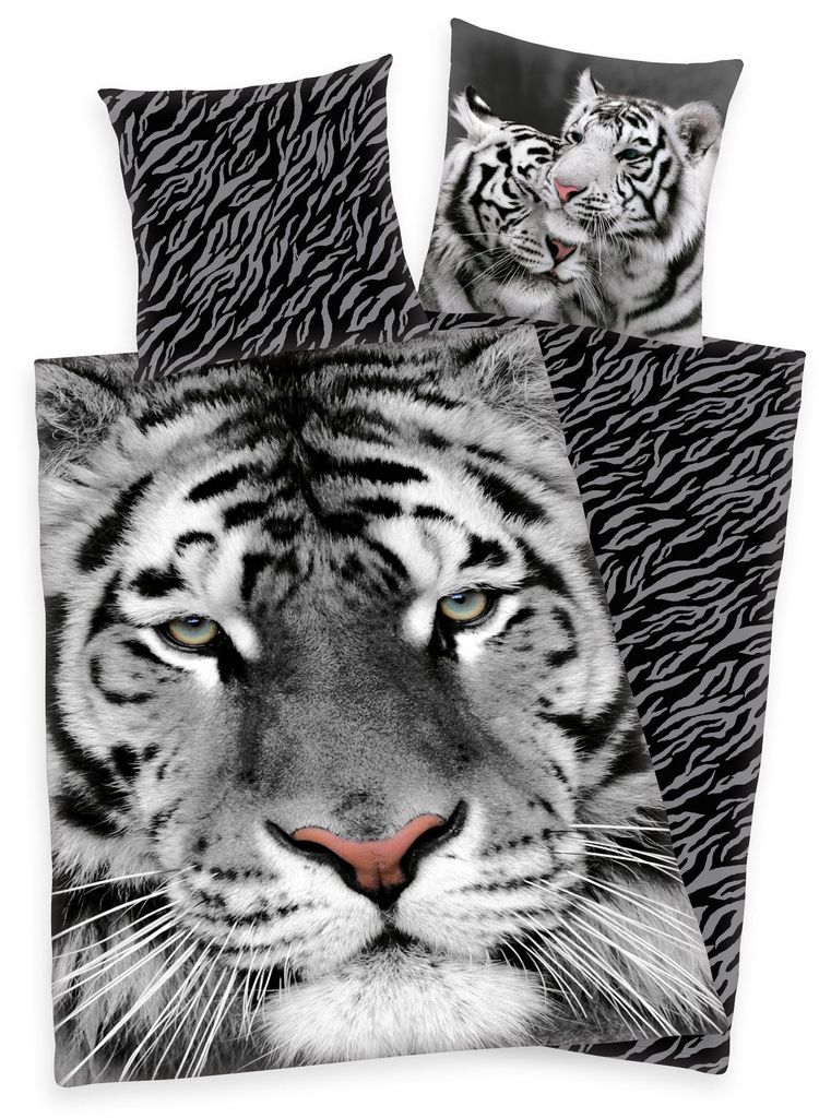 Set di biancheria da letto bianco tigrato 135 x 200 cm 80 x Immagine del prodotto 