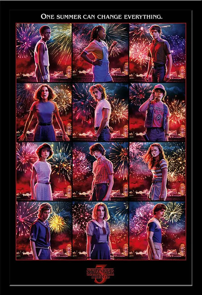 Poster Ufficiale Stranger Things Incorniciato Shinsuke Maxi MDF Nero - 1