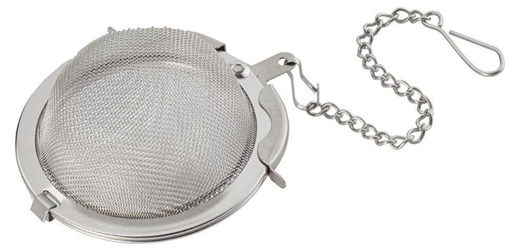 Edelstahl Tee-Ei, 5 cm Durchmesser, zweiteilige Kugel mit Produktbild 