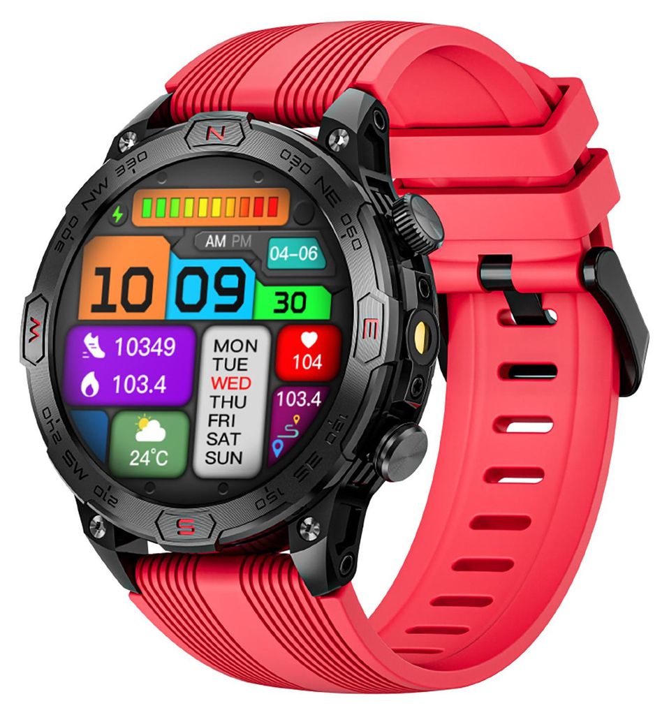 LOKMAT ZEUS 7 PRO Smart-Armband-Sportuhr, 1,43-Zoll-AMOLED-FullTouch-Bildschirm, Fitness-Tracker, IP68, wasserdicht, Taschenlampe, BT-Anruf, Blutsa...