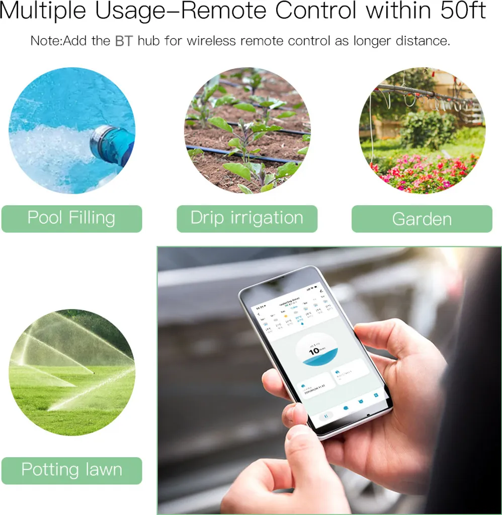 Programmateur d'arrosage intelligent Bluetooth Tuya avec délai de pluie - 7