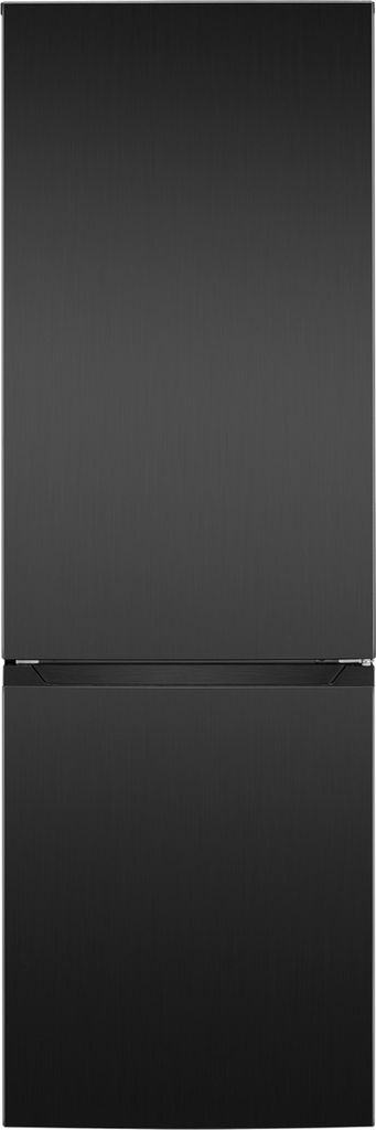 Bomann Kühlschrank mit Gefrierfach 186cm | 4 Ablagen | Kühlgefrierkombi 315L | Türanschlag wechselbar | 40db | Refrigerator KG 7357 schwarz-inox