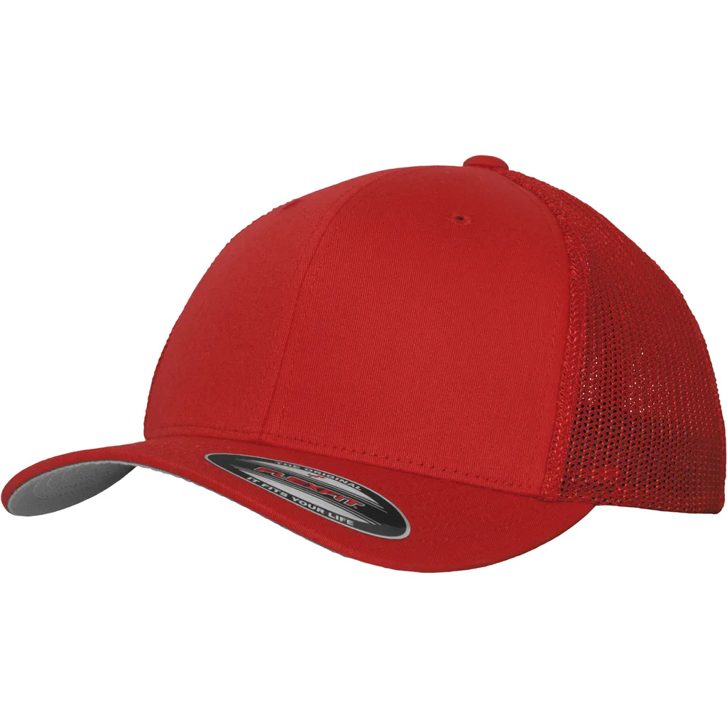 FLEXFIT 6511 | Cappello / Berretto / Cappello Trucker a rete - Colore: Rosso - Taglia: L/XL