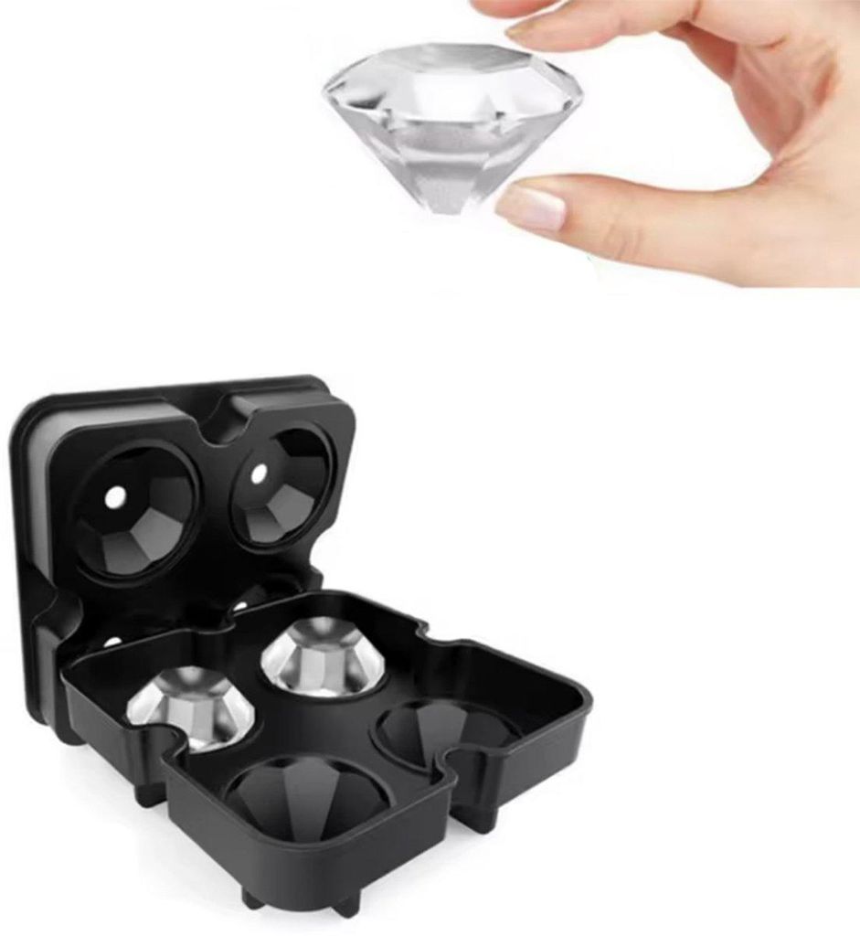 Diamant-Eiswürfel – Silikon-Eiswürfelform – Diamantform – Produktbild 
