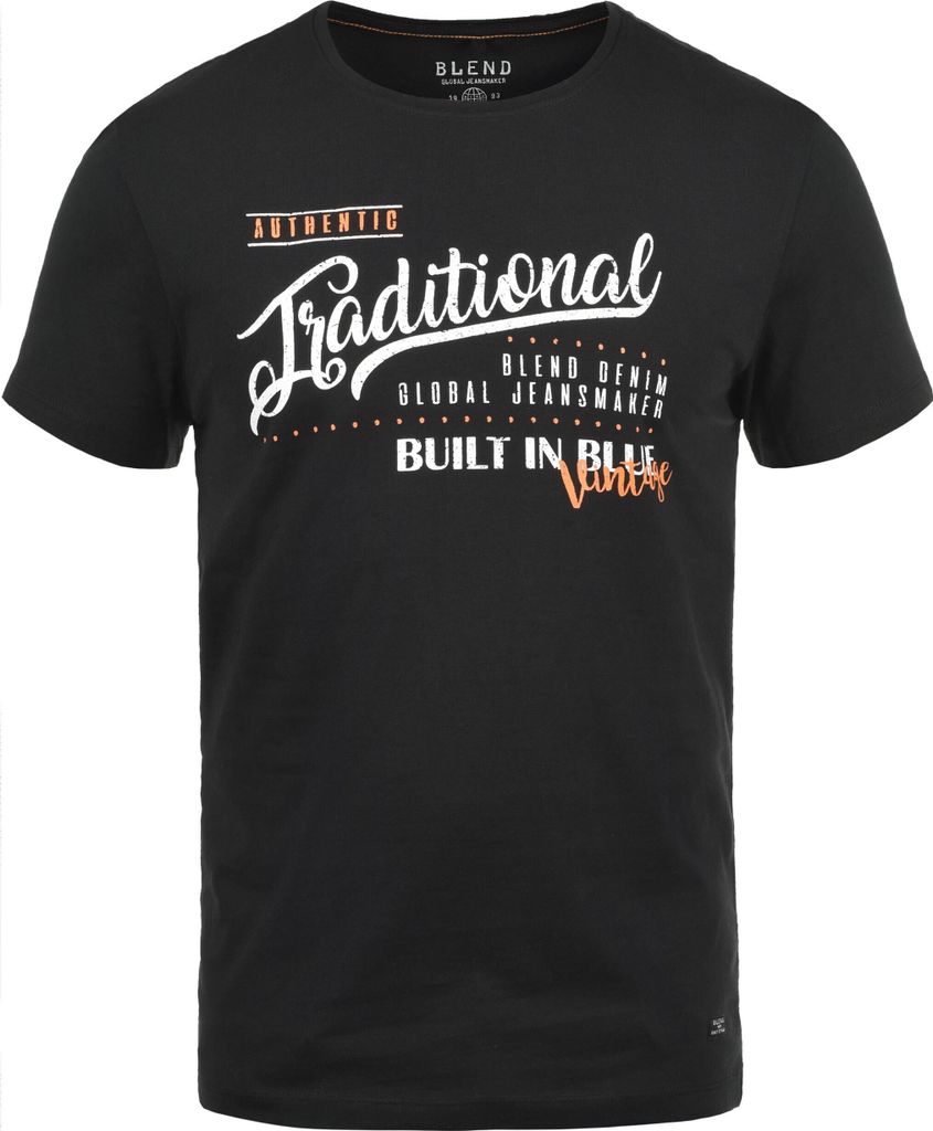 BLEND BHDoppler Herren T-Shirt Kurzarm Shirt mit Print Rundhals-Ausschnitt 100% Baumwolle Regular fit