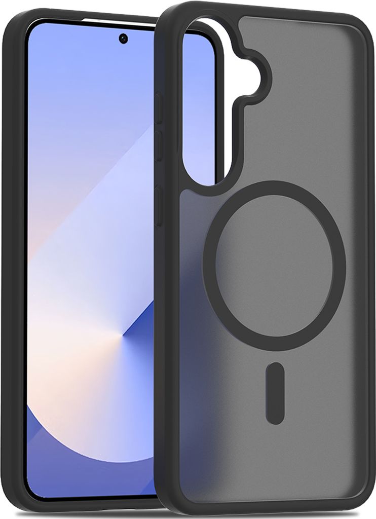 Magnetisch Hülle für Samsung Galaxy S25+ / S24+, Kompatibel mit MagSafe, Transluzente Matt Rückseite Stoßfeste Handyhülle Schwarz