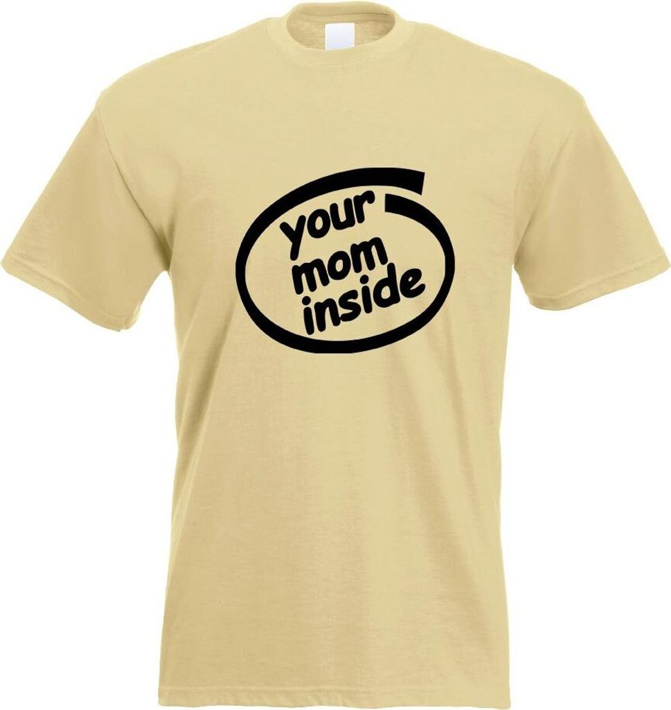 Kiwistar - T-Shirt - Khaki - Your Mom Inside Motiv Bedruckt Funshirt Design Print - mit Motiv Bedruckt - Funshirt Design - Sport - Freizeit - Herre...