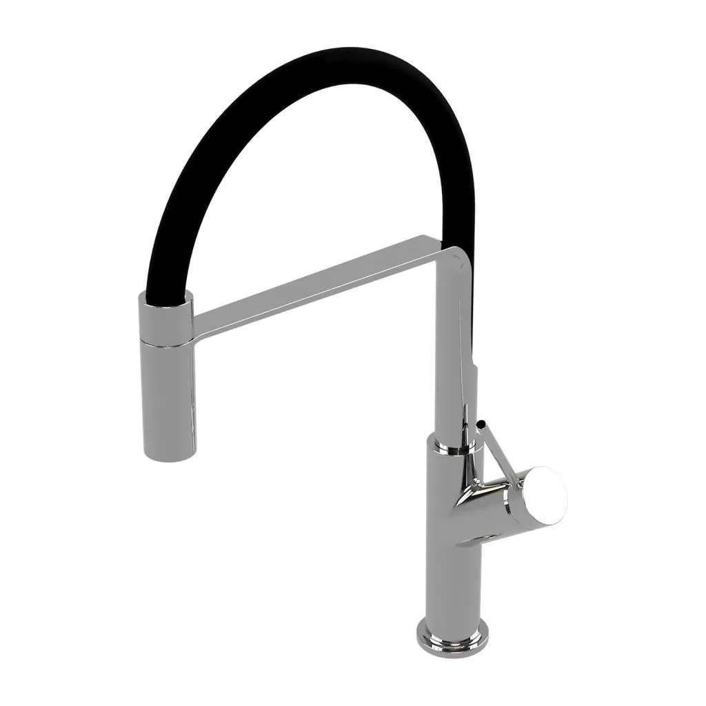 Mitigeur d'évier anti-calcaire noir chrome pour remplacer robinet