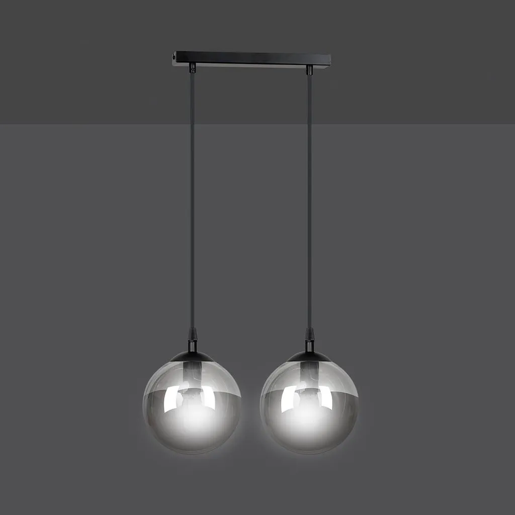 Suspension de Cuisine ou Salon Noir Graphite - Éclairage Double E14 - 7