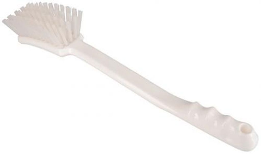 Stielbürste PP, kurzer Griff Besatz PBT weiß 14cm