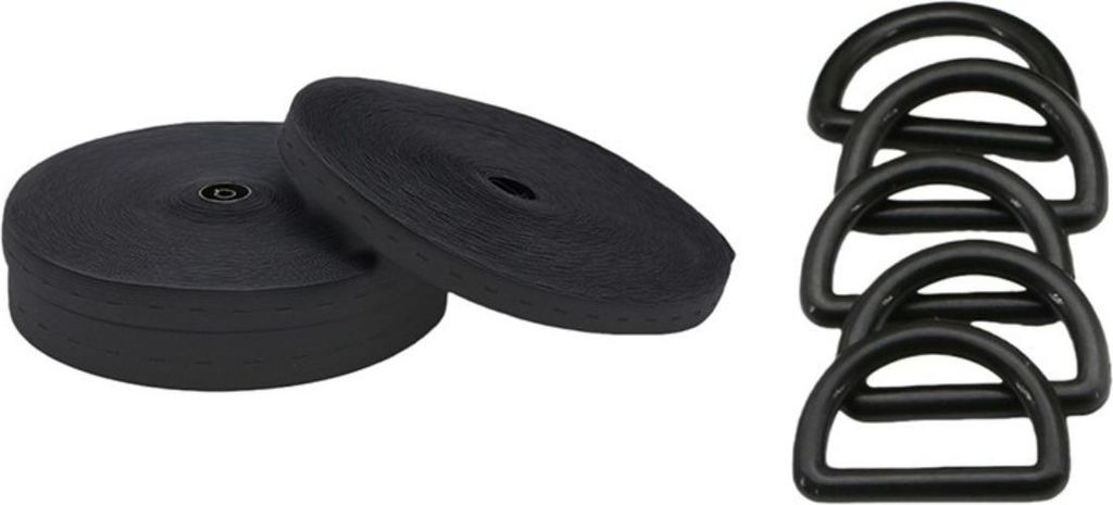 INF Verdicktes Knopfloch-Gummiband - 30 Meter verstellbarer Gummibund zum Nähen Schwarz 2,5 m