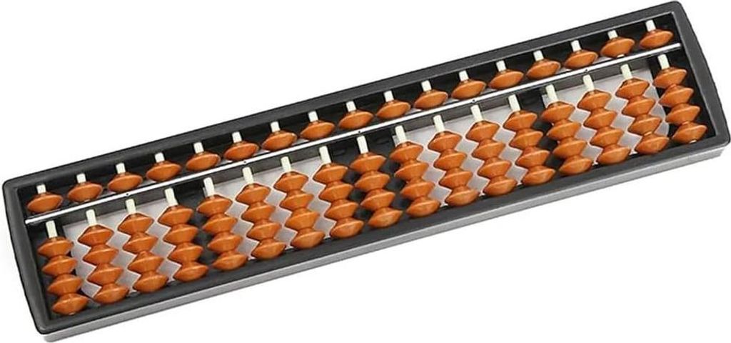 Kunststoff Abakus Rechenmaschine für Kinder - 17-stellige retro Holz quadratische chinesische Abakus Berechnungsbox in Braun